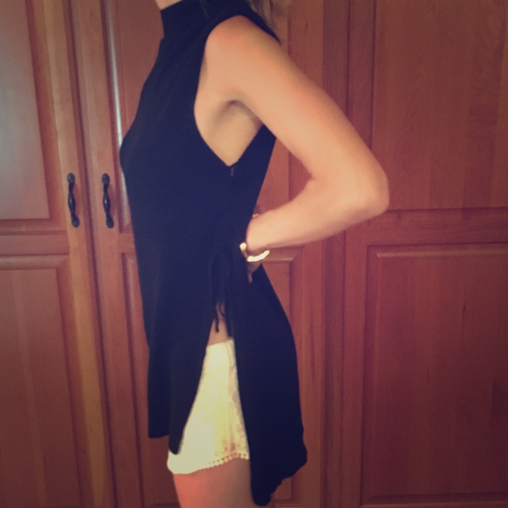 Black Knit Sweater Tank Top